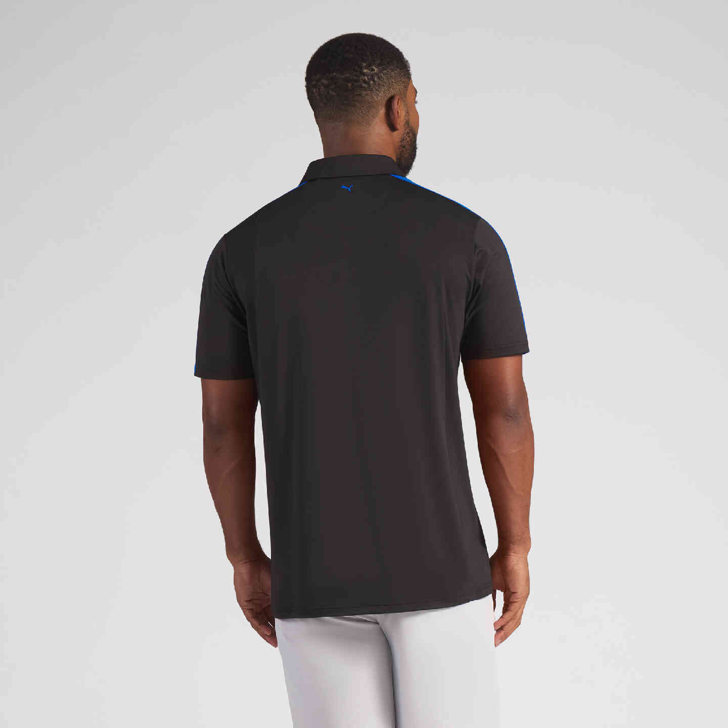 PUMA | BMW Men's Blocked Polo Black Shoulder Stripe Regular Fit view 5