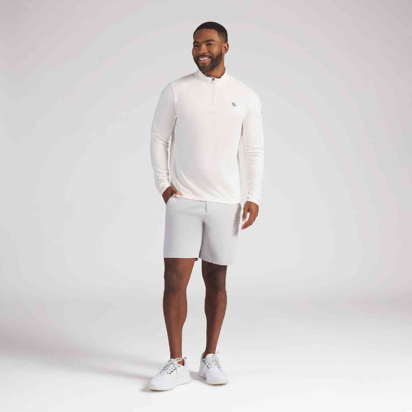 PUMA | BMW Men's Cloudspun 1/4 zip Warm White Regular Fit view 6