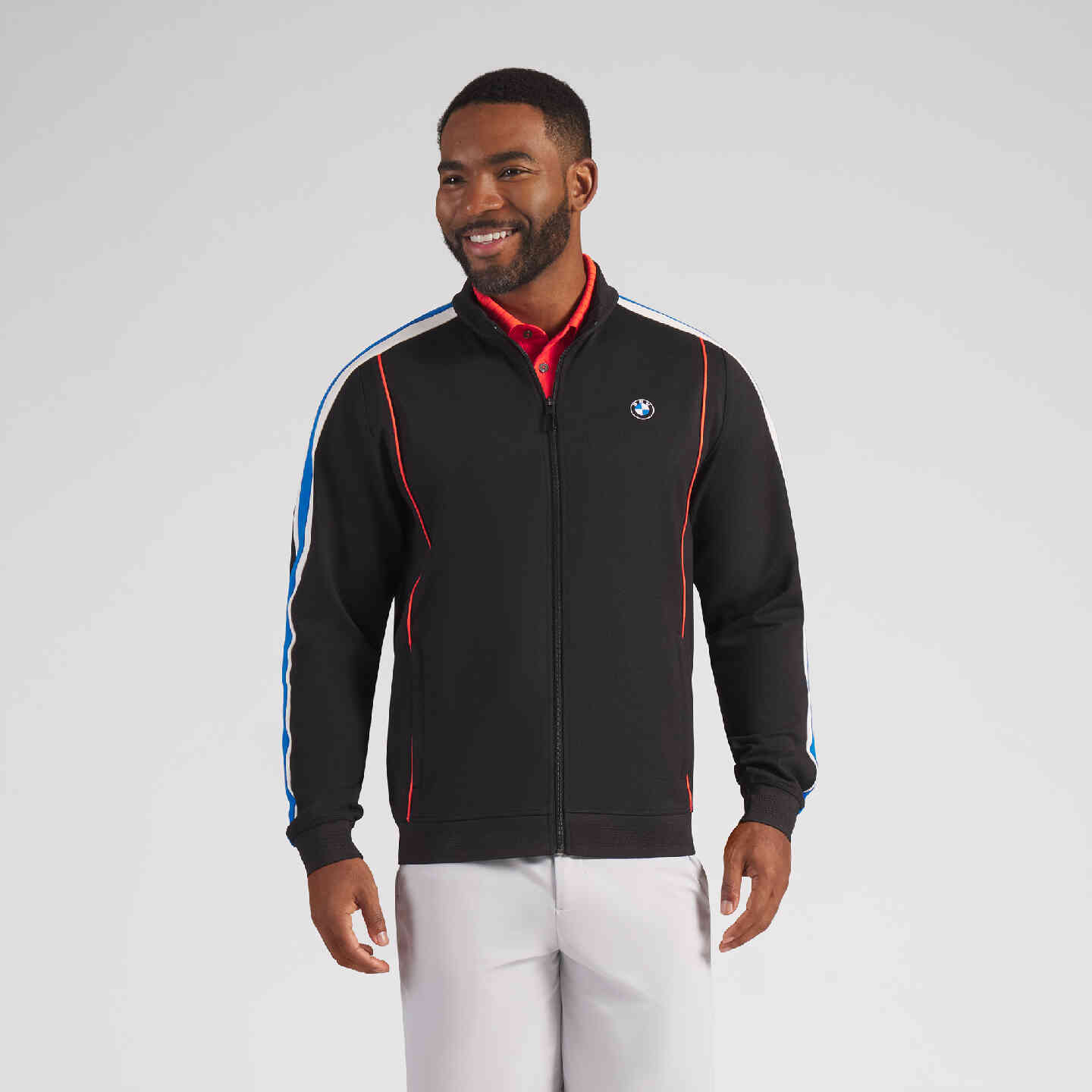 PUMA | BMW Men's T7 Jacket Black Shoulder Stripe Performance Fit view 4