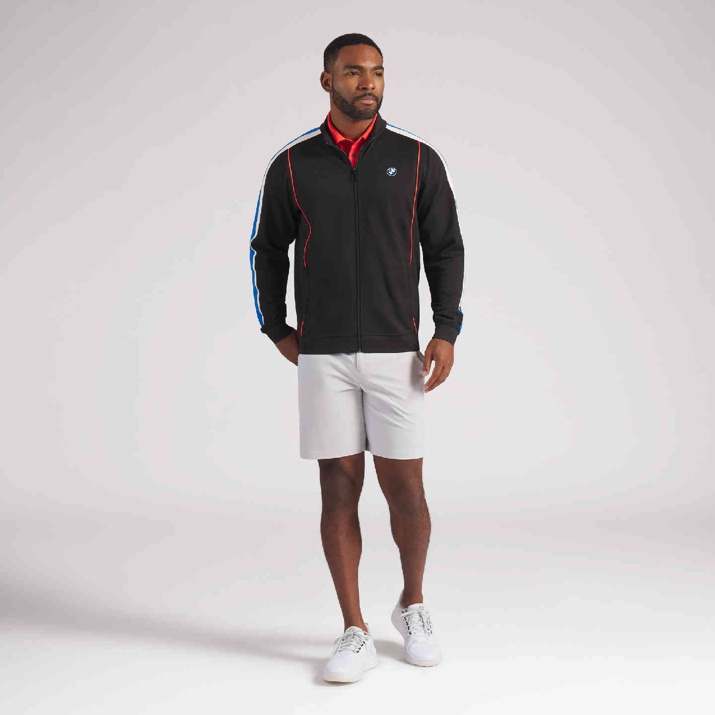 PUMA | BMW Men's T7 Jacket Black Shoulder Stripe Performance Fit view 7