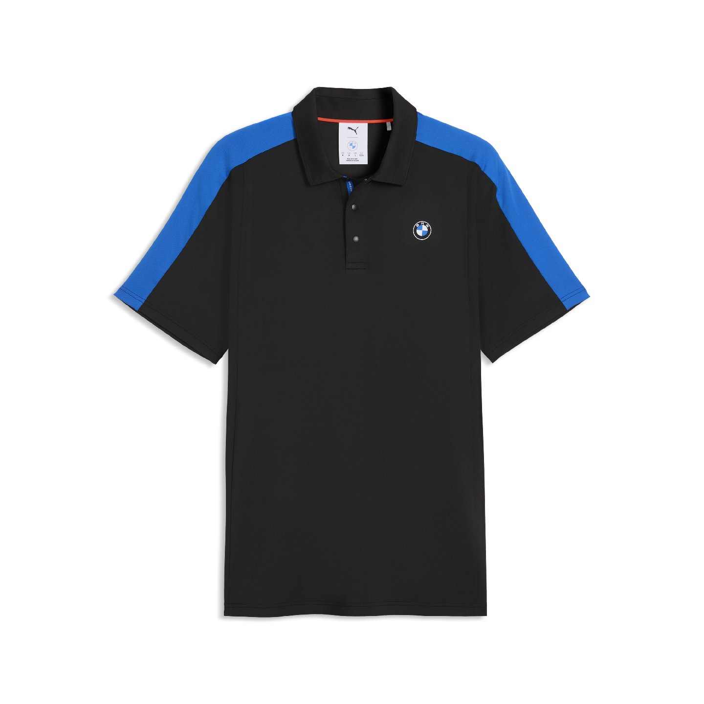 PUMA | BMW Men's Blocked Polo Black Shoulder Stripe Regular Fit