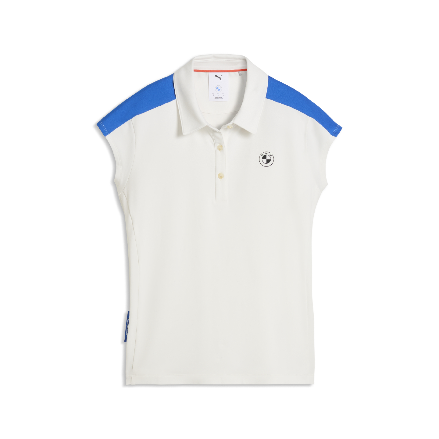PUMA | BMW Women's Blocked SS Polo Warm White Cap Sleeve