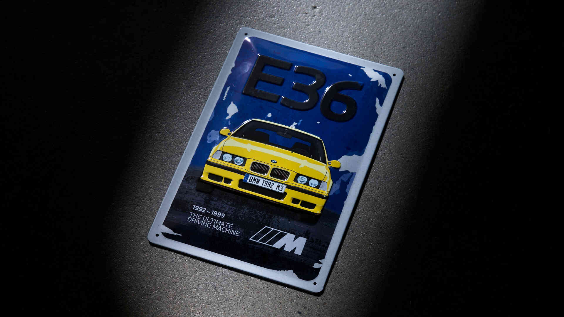 BMW M3 Metal Sign E36 view 2