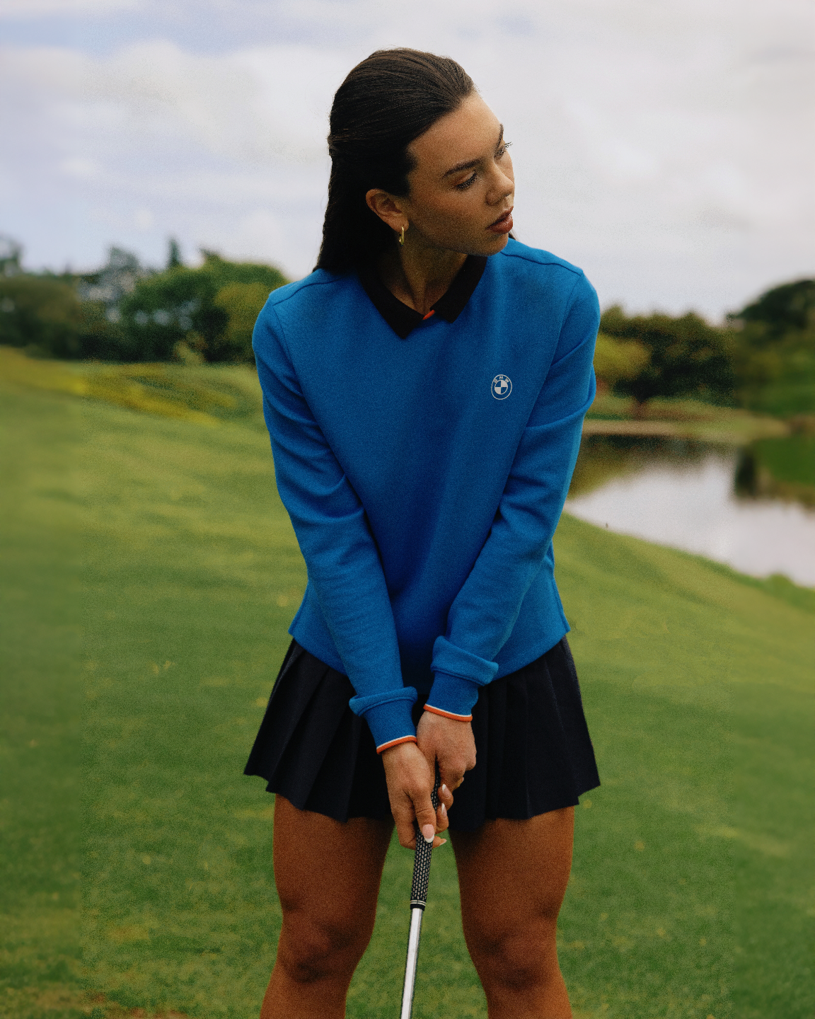 PUMA | BMW Women's Cloudspun Crewneck Cobalt view 3