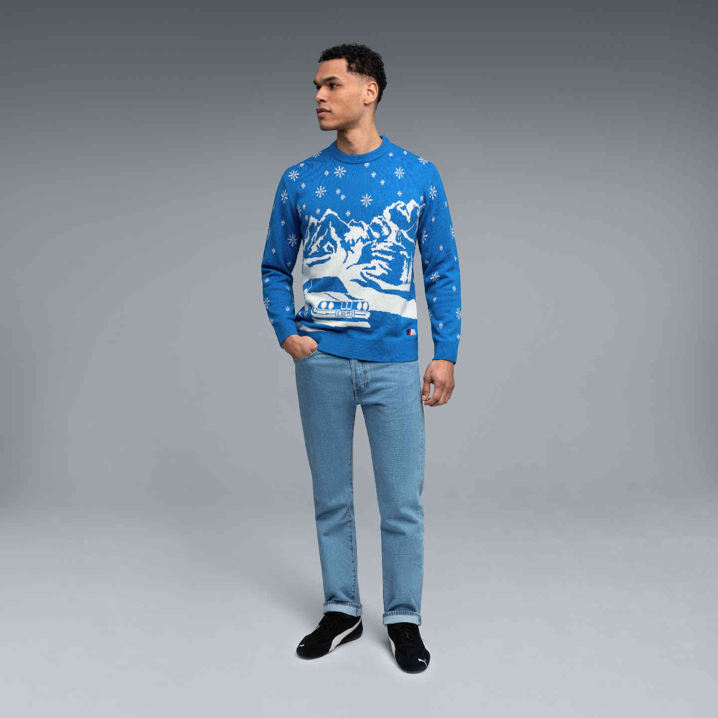 BMW M Unisex Sweater Holiday Regular Fit Blue view 6