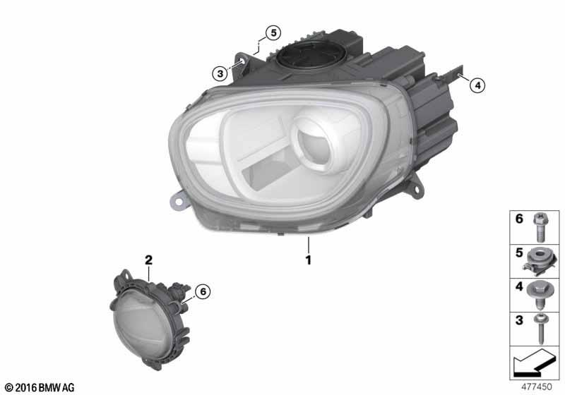 Genuine Left NS Nearside Headlight LED Headlamp Fits F60 63117441315