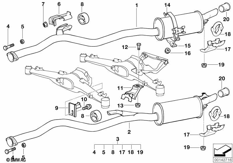 Genuine Rubber Exhaust Hanger Ring 18 21 1 728 332 view 2