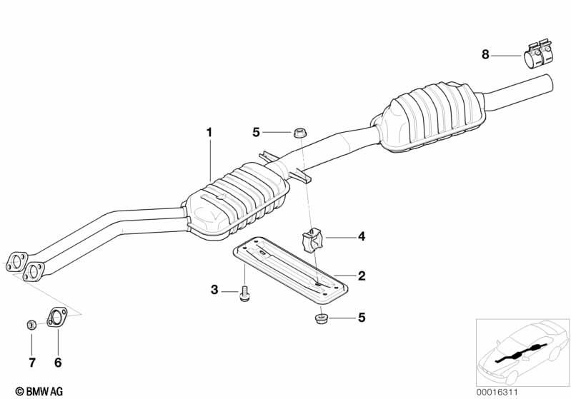 Genuine Exhaust System Rubber Mounting Part 18 21 1 745 426 view 2
