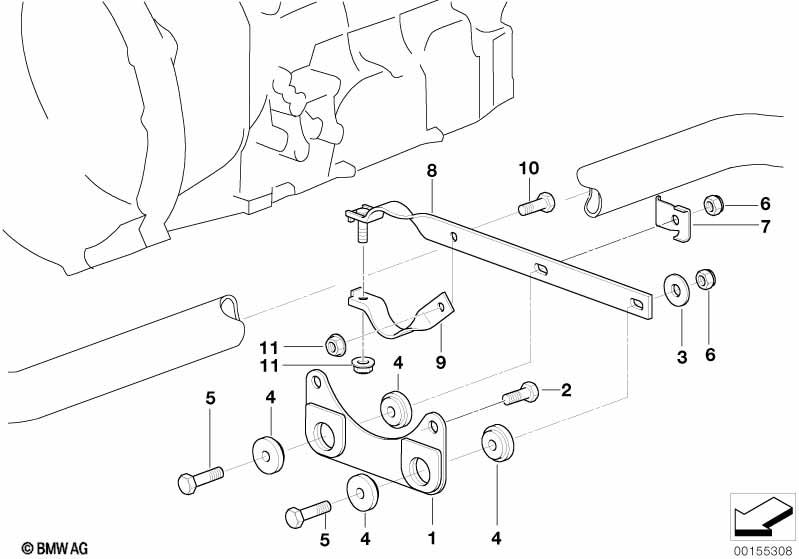 Genuine Exhaust System Suspension Support Bracket Part 18 30 1 436 298 view 2