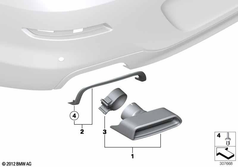 Genuine Exhaust Tailpipe Trim Tip End Chrome 18 30 2 298 453 view 2
