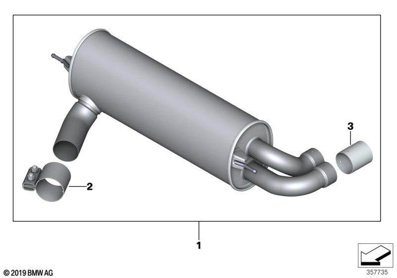 Genuine M Performance Exhaust Tailpipe Trim Tip End Chrome 18 30 2 336 864 view 2