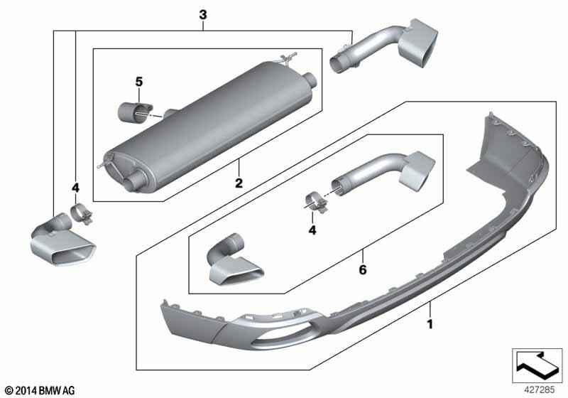 Genuine M Performance Exhaust Tailpipe Trim Set 2 Pieces Chrome 18 30 2 349 216 view 2