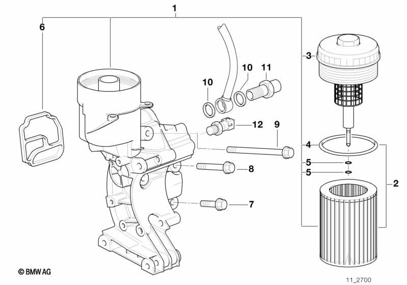 Genuine Oil Filter Cover 11 42 1 744 000 view 2