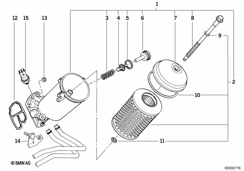 Genuine Set Oil Filter Element 11 42 2 246 131 view 2