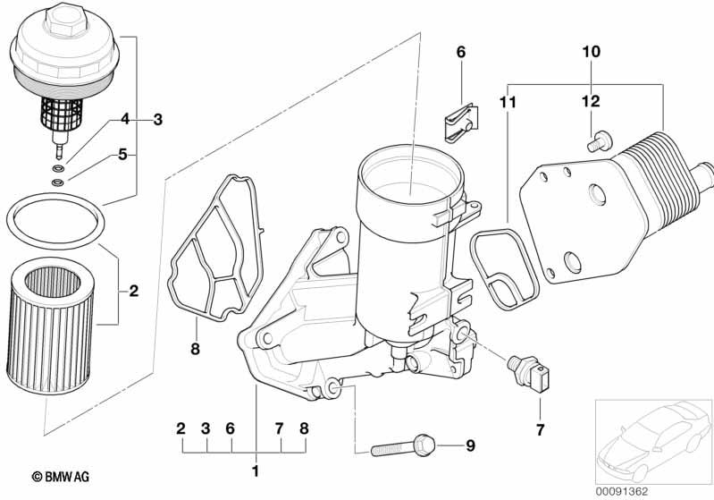 Genuine Oil Filter Cover 11 42 7 787 696 view 2
