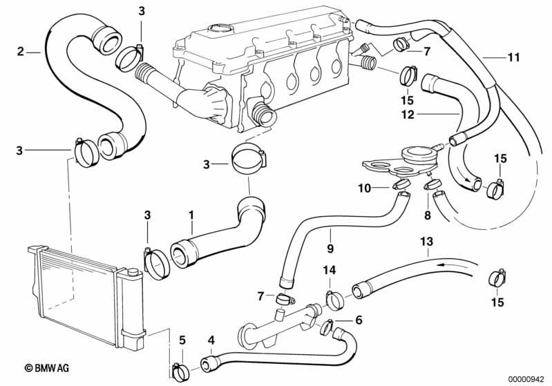 Genuine Cooling System Water Hose/Pipe 11 53 1 247 398 view 2