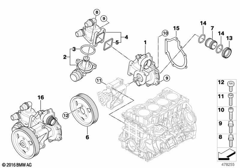 Genuine Water Pump Thermostat 11 53 7 510 959 view 2