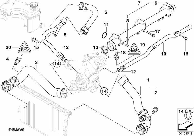 Genuine Cooling System Water Hose/Pipe 11 53 7 830 715 view 2