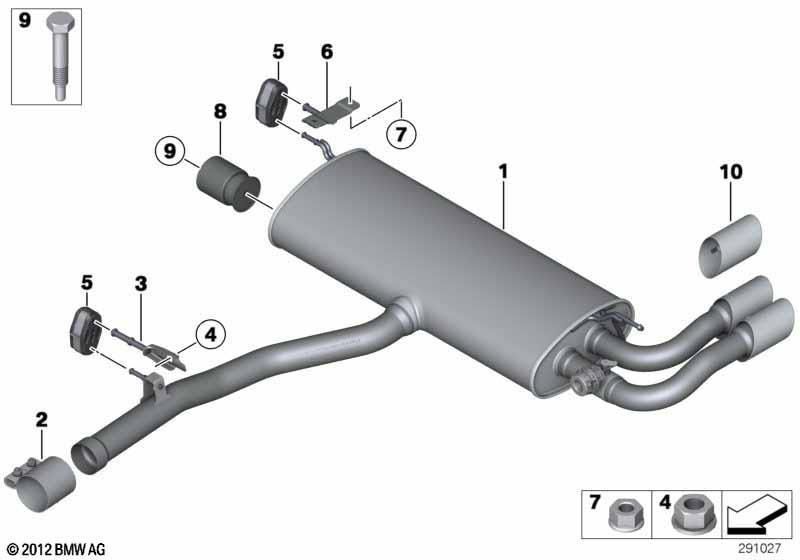 Genuine Exhaust Tail Pipe Tip Trim Chrome 18 30 7 602 845 view 2