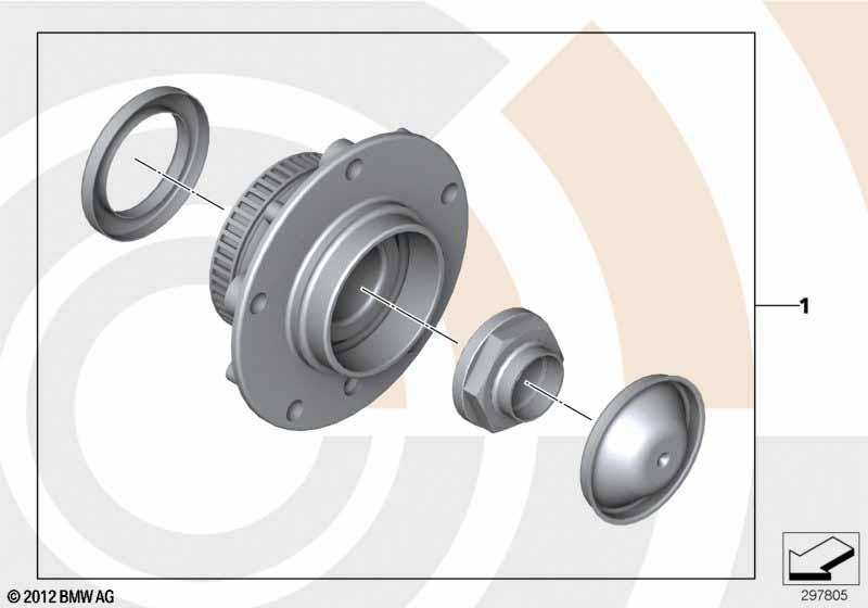 Genuine Service Kit For Wheel Bearing Front view 2