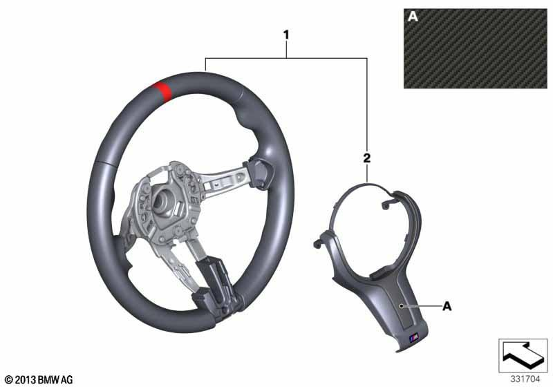 Genuine M Performance Steering Wheel Cover Alcantara Carbon 32 30 2 345 204 view 2