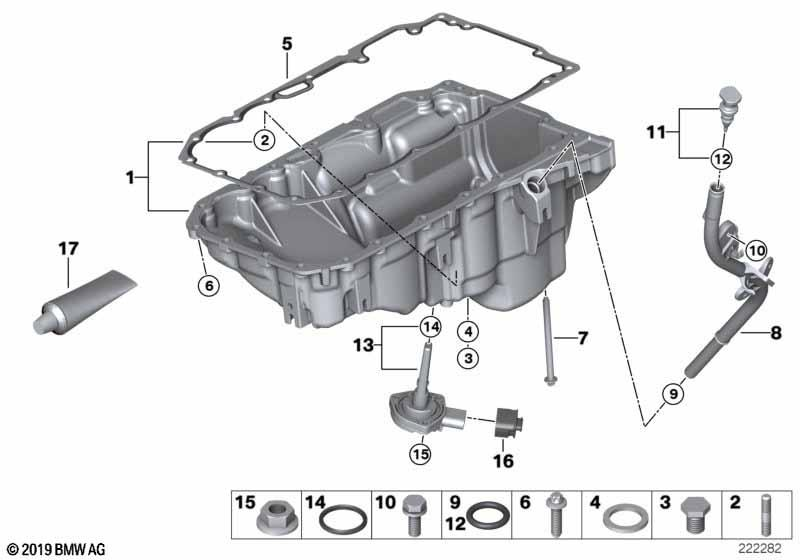 Genuine Oil Pan Oil Level Sensor Indicator Sender Unit 12 61 7 607 910 view 2