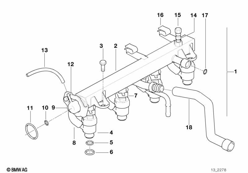 Genuine Air Flow Sensor/Fuel Injection Hose view 2