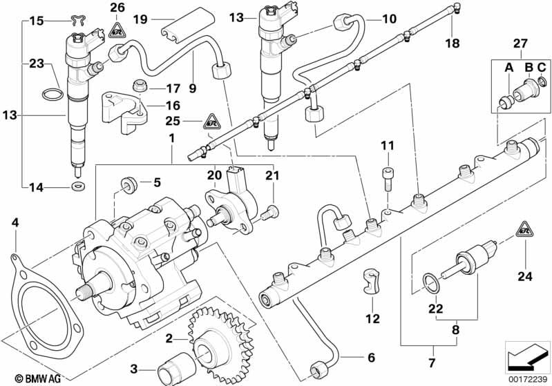 Genuine Diesel Injector Pressure Sensor 13 53 7 812 345 view 2
