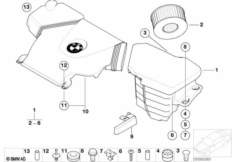 Genuine Air Intake Silencer Muffler 13 71 7 508 710 view 2