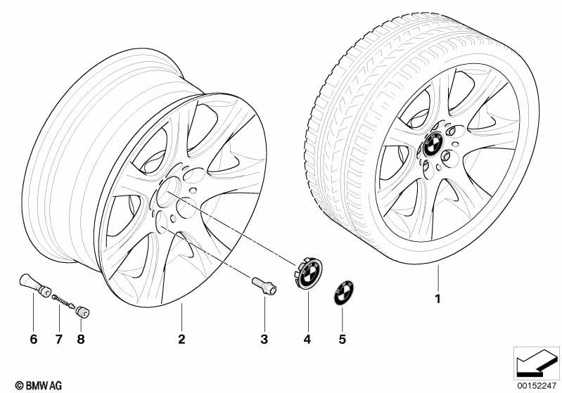 Genuine Alloy Wheel x1 17" Star-Spoke 185 Rim 36 11 6 764 623 view 2