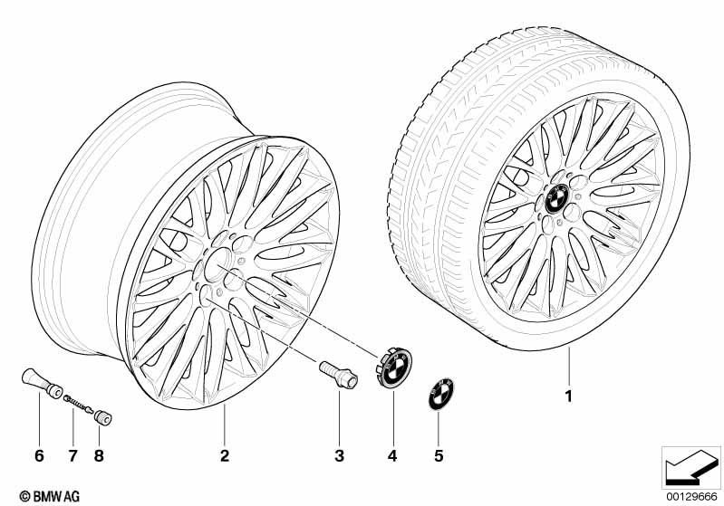 Genuine Alloy Wheel x1 20" Y-Spoke 149 Front Rim 36 11 6 764 863 view 2
