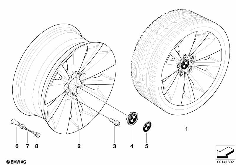 Genuine Alloy Wheel x1 18" Double-Spoke 174 Rim 36 11 6 767 827 view 2