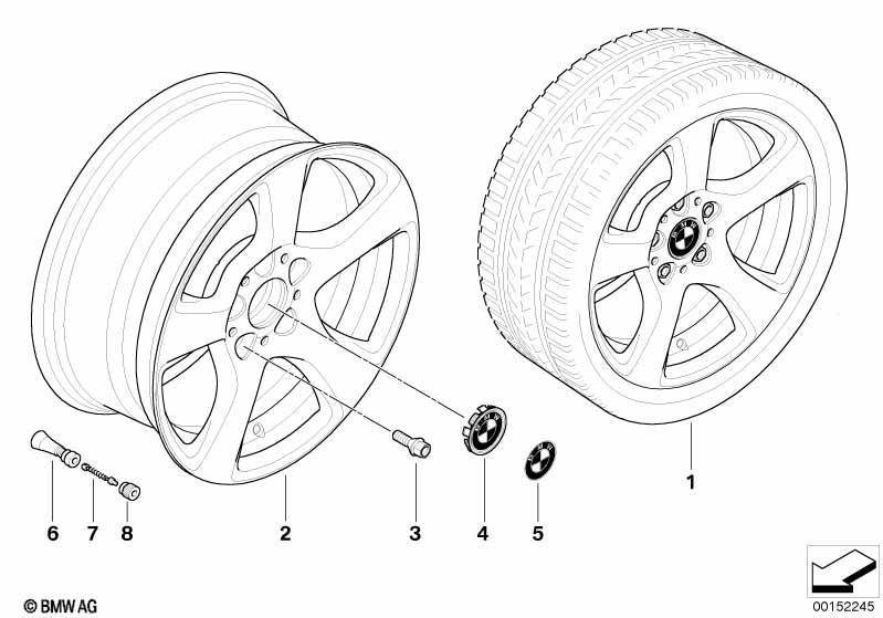 Genuine Alloy Wheel x1 17" Star-Spoke 157 Rim 36 11 6 770 239 view 2