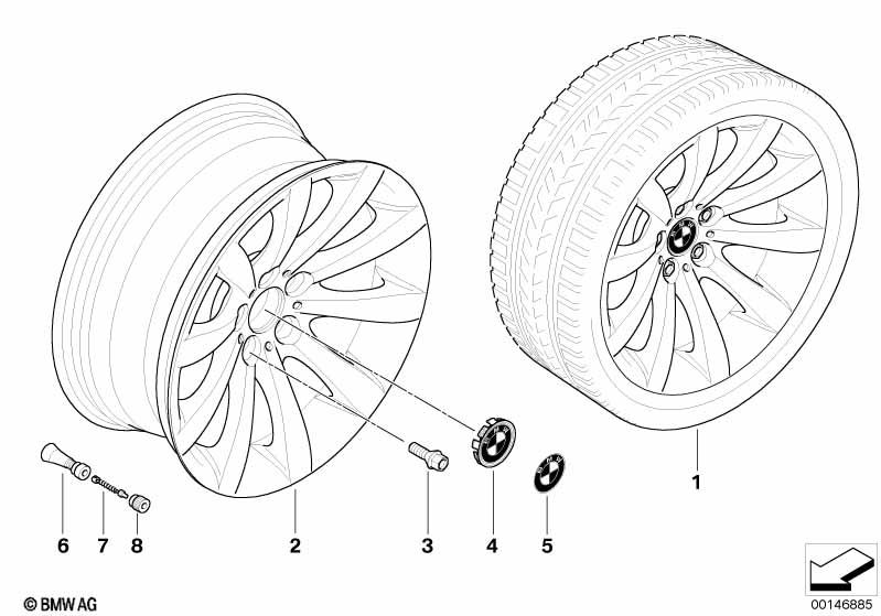 Genuine Alloy Wheel x1 19" Star-Spoke 218 Rear Rim 36 11 6 770 942 view 2