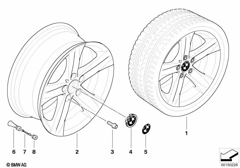 Genuine Alloy Wheel x1 18" Star-Spoke 203 Rear Rim 36 11 6 771 162 view 2