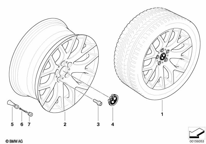 Genuine Alloy Wheel x1 19" Cross-Spoke 177 Rear Rim 36 11 6 774 397 view 2