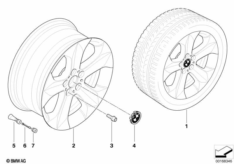 Genuine Alloy Wheel x1 19" Star-Spoke 232 Rear Rim 36 11 6 774 894 view 2