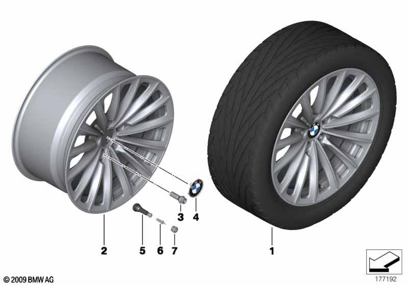 Genuine Alloy Wheel x1 19" Radial-Spoke 252 Front Rim 36 11 6 775 392 view 2