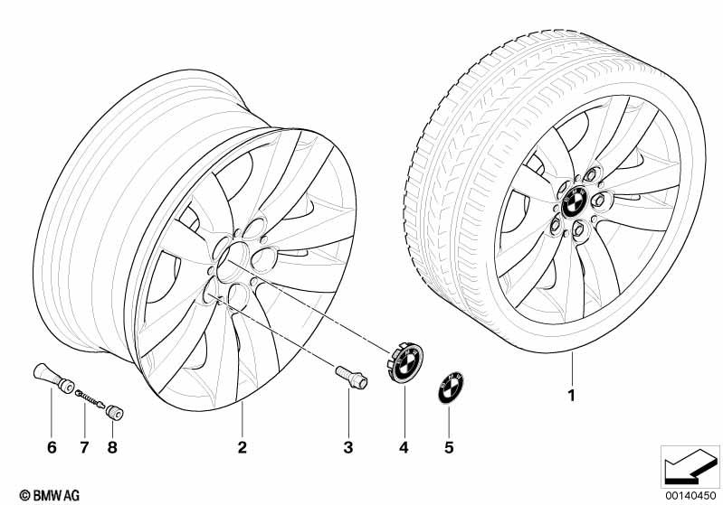 Genuine Alloy Wheel x1 17" Double-Spoke 161 Rear 36 11 6 775 600 view 2