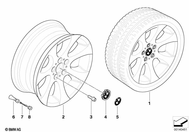 Genuine Alloy Wheel x1 18" Ellipsoid Spoke 162 Rear 36 11 6 775 602 view 2