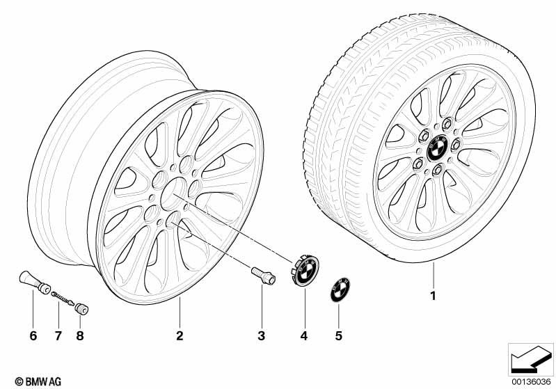 Genuine Alloy Wheel x1 16" Radial-Spoke 139 Rim 36 11 6 775 618 view 2