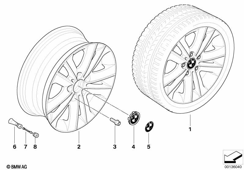Genuine Alloy Wheel x1 17" V-Spoke 141 Rim 36 11 6 775 621 view 2