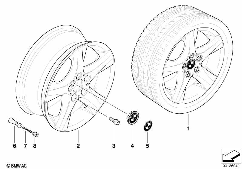 Genuine Alloy Wheel x1 17" Star-Spoke 142 Rear Rim 36 11 6 775 623 view 2