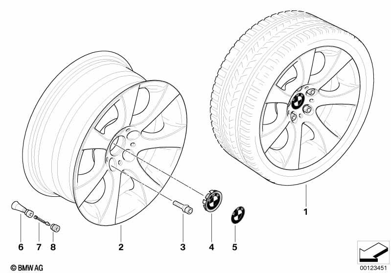 Genuine Alloy Wheel x1 18" Star-Spoke 124 Rear 36 11 6 775 646 view 2