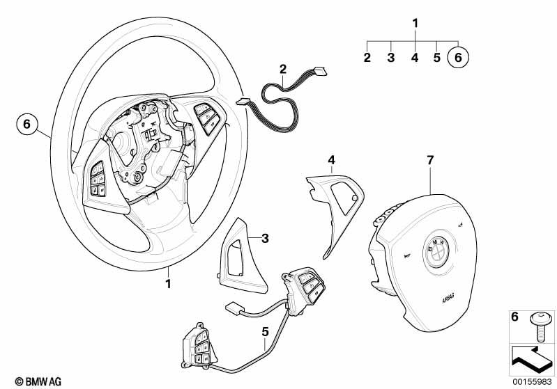 Genuine Steering Wheel Right Trim Cover Black 32 30 3 455 490 view 2