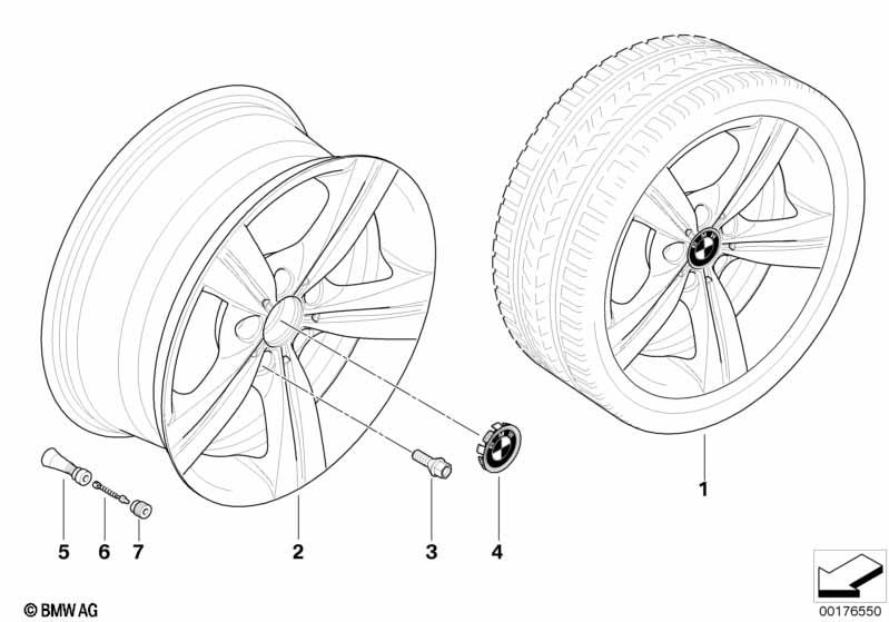 Genuine Alloy Wheel x1 18" Star-Spoke 287 Front Rim 36 11 6 783 634 view 2