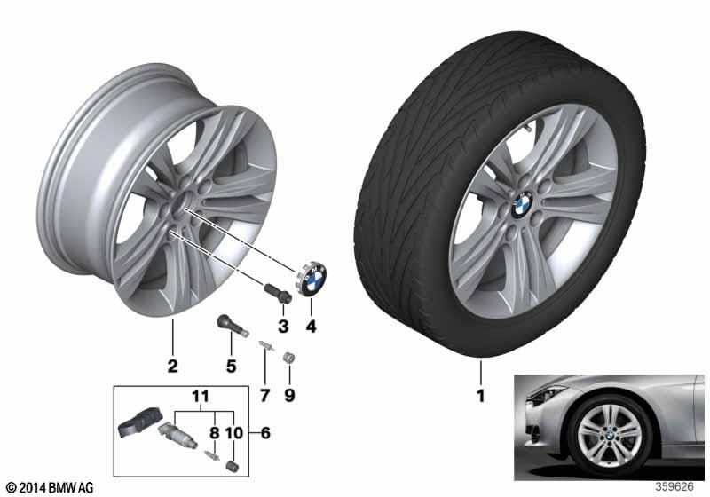 Genuine Light Alloy Disc Wheel 17" Reflex-Silber 7.5Jx17 ET37 36 11 6 796 239 view 2