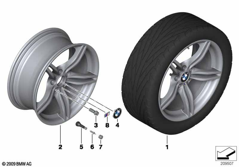 Genuine Alloy Wheel x1 19" M Double-Spoke 326 Rear 36 11 7 842 136 view 2