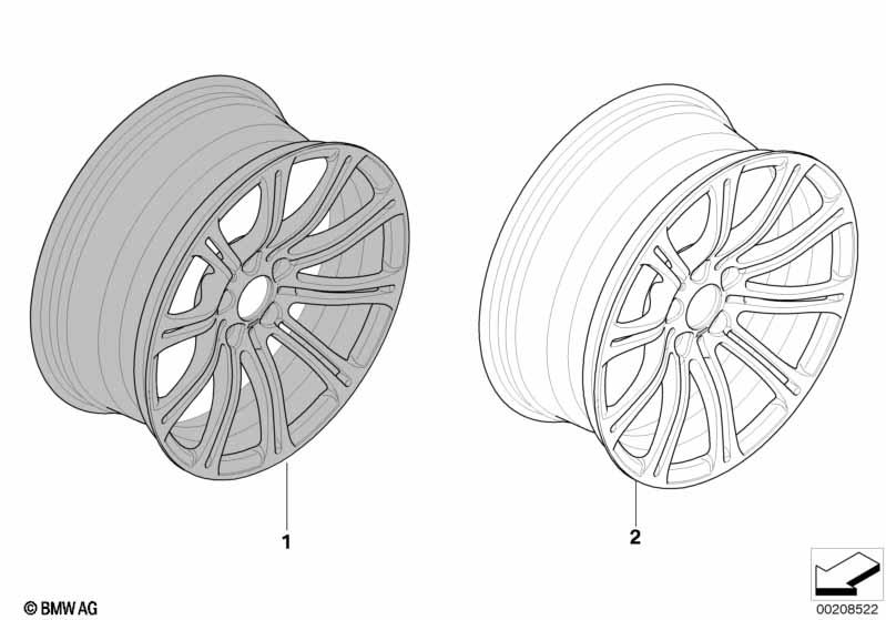 Genuine 19" Light Alloy Wheel M Double Spoke 220 91/2JX19 ET:23 36 11 7 842 934 view 2