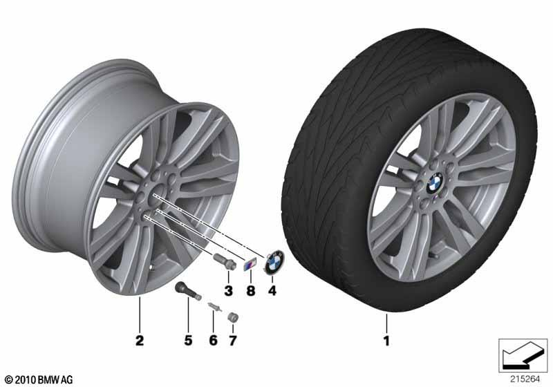 Genuine 20" Light Alloy Wheel M Double Spoke 333 11JX20 ET:37 36 11 7 845 860 view 2